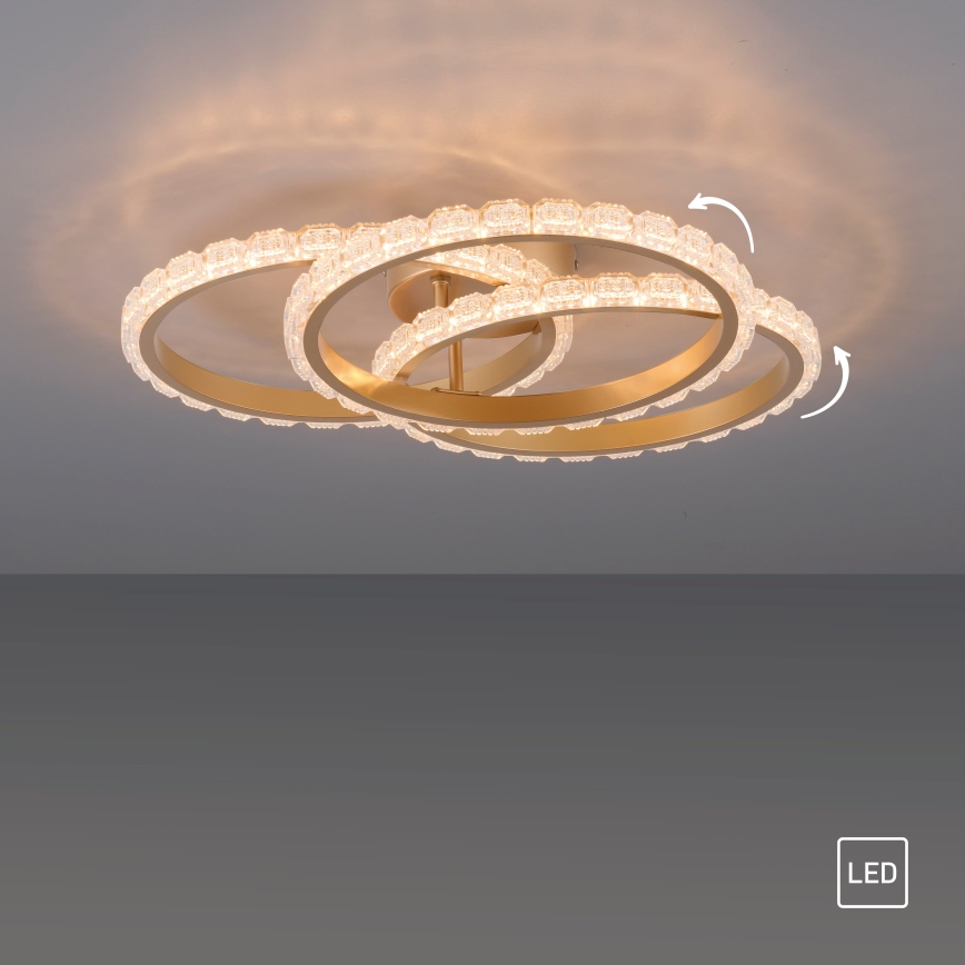 JUST LIGHT. 14734-60 - Lampă de tavan LED GLITRA LED/37W/230V Ø 50 cm, aurie