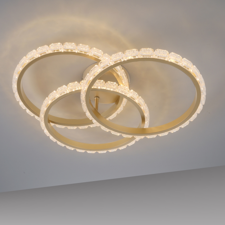 JUST LIGHT. 14734-60 - Lampă de tavan LED GLITRA LED/37W/230V Ø 50 cm, aurie
