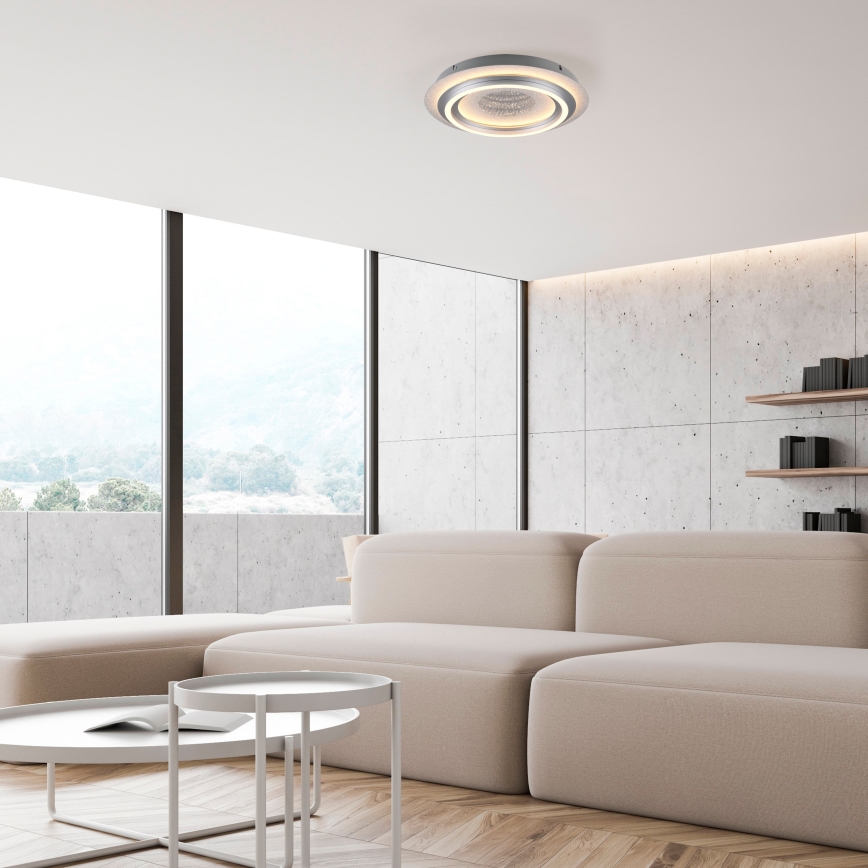 JUST LIGHT. 15089-21 - Plafonieră LED CICHIO LED/36W/230V Ø 40 cm crom mat