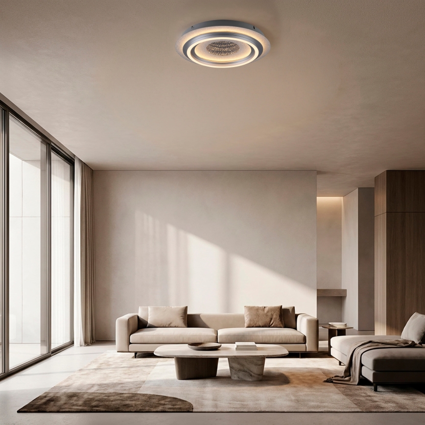 JUST LIGHT. 15089-21 - Plafonieră LED CICHIO LED/36W/230V Ø 40 cm crom mat