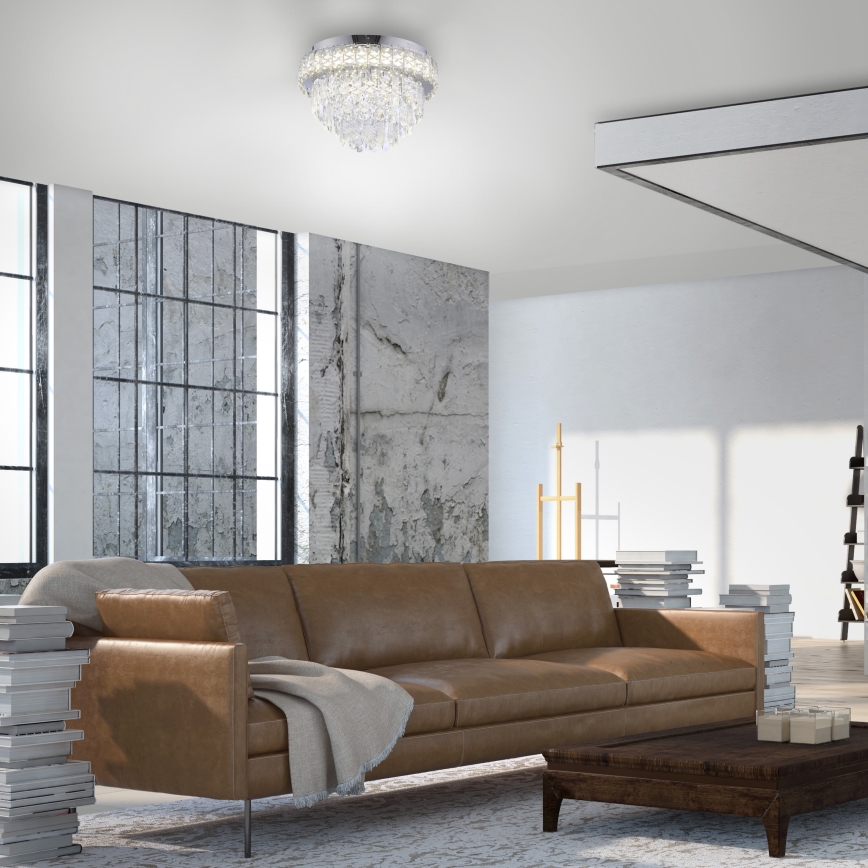 JUST LIGHT. 15092-17 - Plafonieră LED KULUNKA LED/33W/230V Ø 38 cm crom lucios