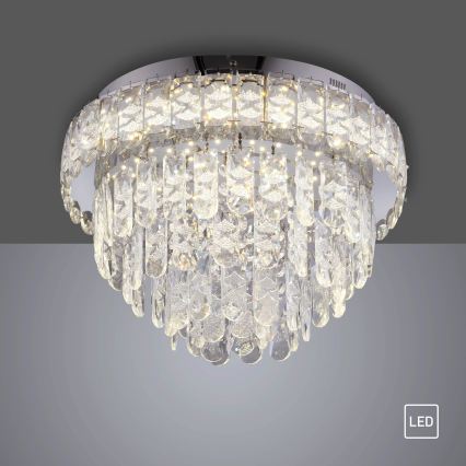 JUST LIGHT. 15092-17 - Plafonieră LED KULUNKA LED/33W/230V Ø 38 cm crom lucios