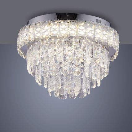JUST LIGHT. 15092-17 - Plafonieră LED KULUNKA LED/33W/230V Ø 38 cm crom lucios