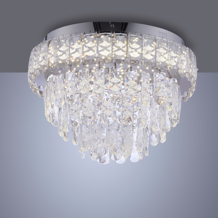JUST LIGHT. 15092-17 - Plafonieră LED KULUNKA LED/33W/230V Ø 38 cm crom lucios