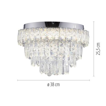 JUST LIGHT. 15092-17 - Plafonieră LED KULUNKA LED/33W/230V Ø 38 cm crom lucios