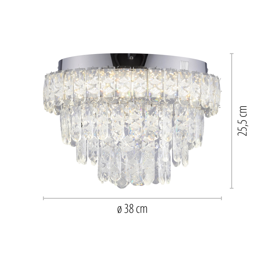 JUST LIGHT. 15092-17 - Plafonieră LED KULUNKA LED/33W/230V Ø 38 cm crom lucios