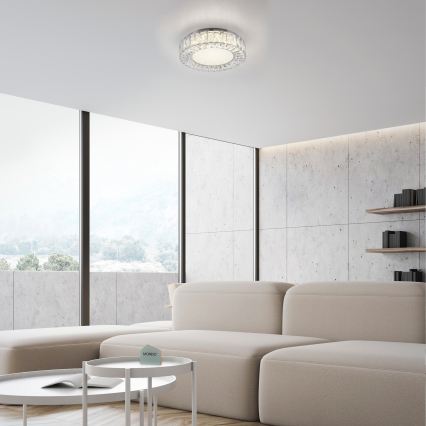 JUST LIGHT. 15221-17 - Plafonieră LED KULUNKA LED/32W/230V, diametru 37 cm, crom lucios