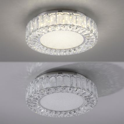 JUST LIGHT. 15221-17 - Plafonieră LED KULUNKA LED/32W/230V, diametru 37 cm, crom lucios