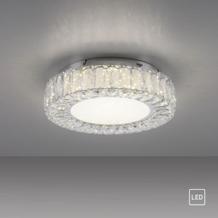 JUST LIGHT. 15221-17 - Plafonieră LED KULUNKA LED/32W/230V, diametru 37 cm, crom lucios