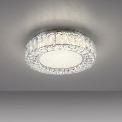 JUST LIGHT. 15221-17 - Plafonieră LED KULUNKA LED/32W/230V, diametru 37 cm, crom lucios