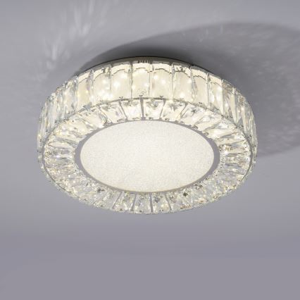 JUST LIGHT. 15221-17 - Plafonieră LED KULUNKA LED/32W/230V, diametru 37 cm, crom lucios