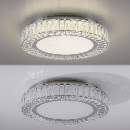 JUST LIGHT. 15222-17 - Plafonieră LED KULUNKA LED/46W/230V Ø 50 cm crom lucios