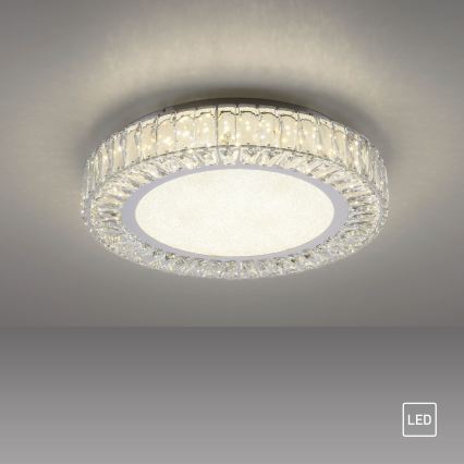 JUST LIGHT. 15222-17 - Plafonieră LED KULUNKA LED/46W/230V Ø 50 cm crom lucios