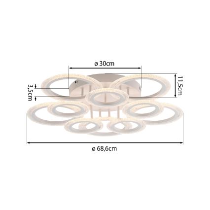 JUST LIGHT. 15268-16 - Plafonieră LED CRYSTALLO LED/48,5W/230V Ø 68,6 cm albă