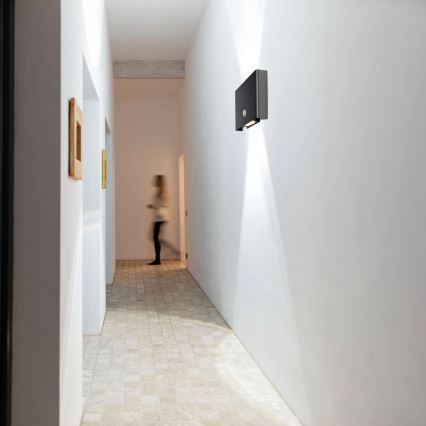 JUST LIGHT. 19471-18 - Lampă de perete LED pentru exterior cu senzor AMIN 2xLED/1,25W/3,7V 4400mAh IP44 negru