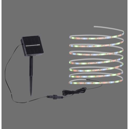 JUST LIGHT. 19971-18 - Bandă LED RGB solară TEANIA LED/3,7V 5 m 1200 mAh IP44 negru