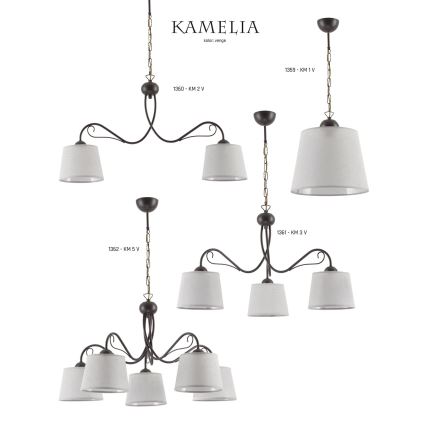KAMELIA KM 1 V - Lustra cu lant 1xE27/60W/230V