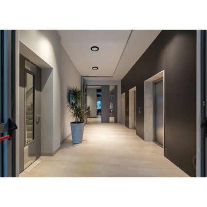 Plafonieră LED tavan/încastrată 2-în-1 ERGA LED/17W/230V 3000/4000/6500K, negru