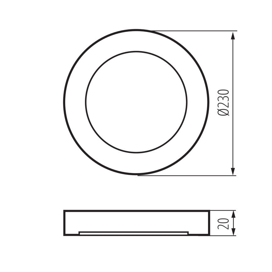 Lampă LED 2-în-1 pentru tavan/încastrată ERGA, 17W, 230V, 3000/4000/6500K, albă