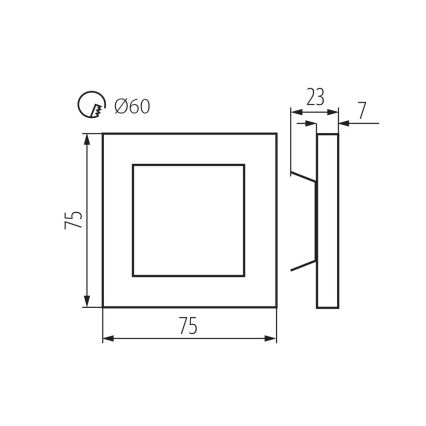 Aplică LED de perete pentru scări APUS, 0,8 W / 12 V / 4000 K, inclusiv cutie de montaj