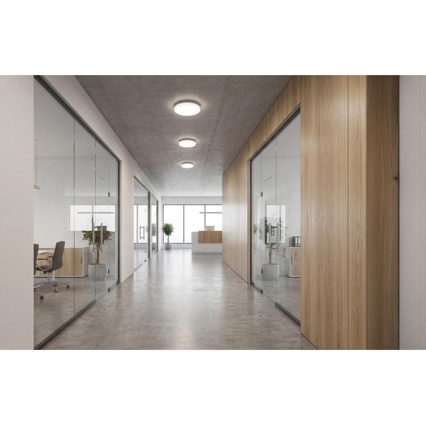 Plafonieră LED VARSO, cu senzor de mișcare și de amurg, LED/22/30W/230V, 3000/4000/6500K, Ø 33 cm, IP54