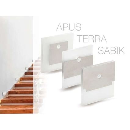 Iluminat scară LED APUS cu senzor LED/0,8W/12V 3000K