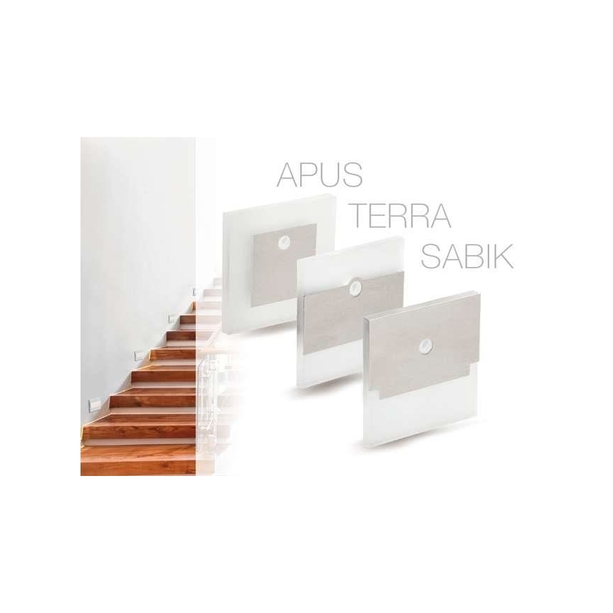 Iluminat scară LED APUS cu senzor LED/0,8W/12V 3000K