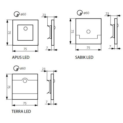 Iluminat scară LED APUS cu senzor LED/0,8W/12V 3000K