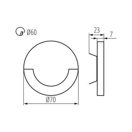 Aplică LED SOLA pentru scări, 0,8 W, 12 V, 3000 K, cu cutie de montaj inclusă