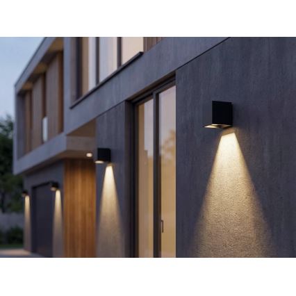 Aplica solară de perete cu senzor REKA LED, 6 W, 3,7 V, 1800 mAh, 3000/4000/6500K, IP65, negru