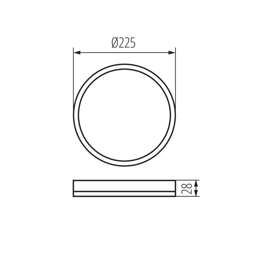 Plafonieră LED AZPO LED/11,8W/230V 3000/4000/6000K Ø 22,5 cm IP54 negru