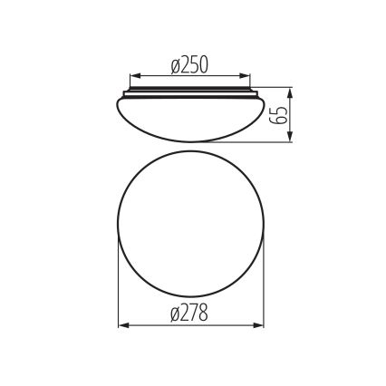 Plafonieră LED de tavan pentru baie CORSO LED/12W/230V 3000/4000/6500K Ø 27,8 cm IP44