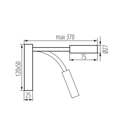 Lampă flexibilă TONIL LED/3,3W/230V negru/auriu