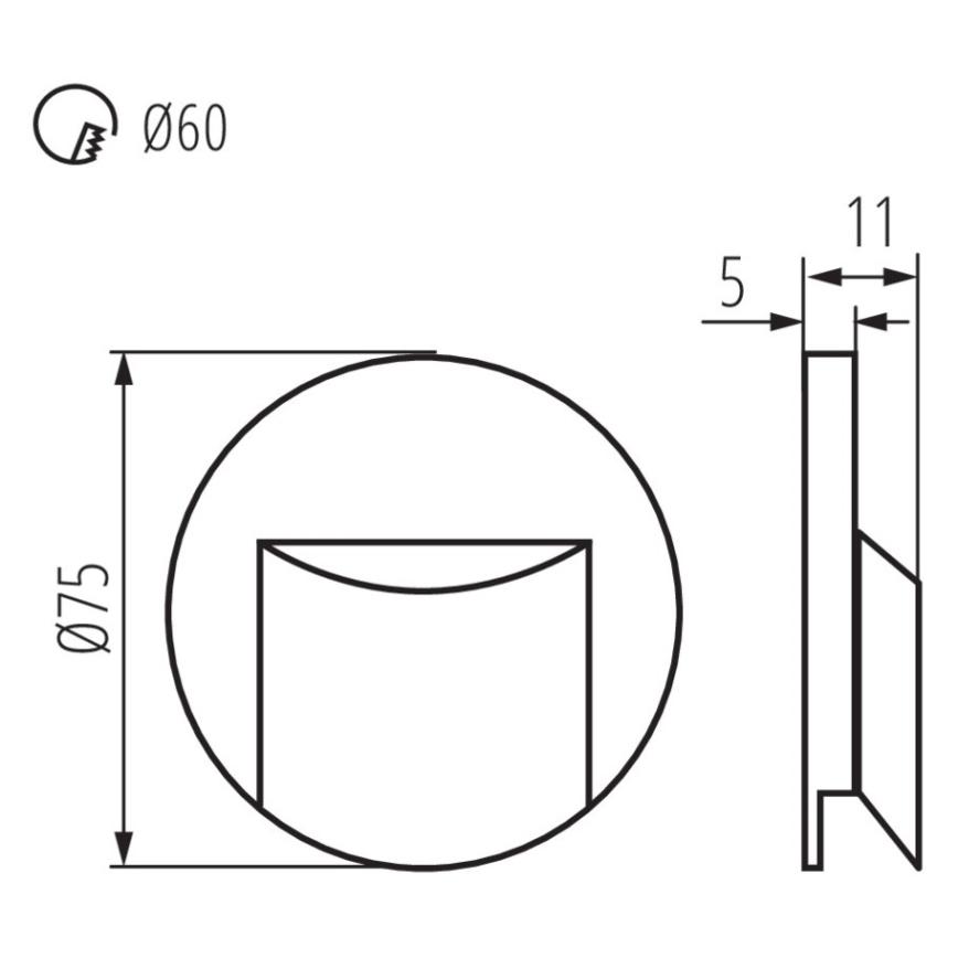 Aplică LED pentru scări ERINUS LED/0,8W/12V 3000K alb