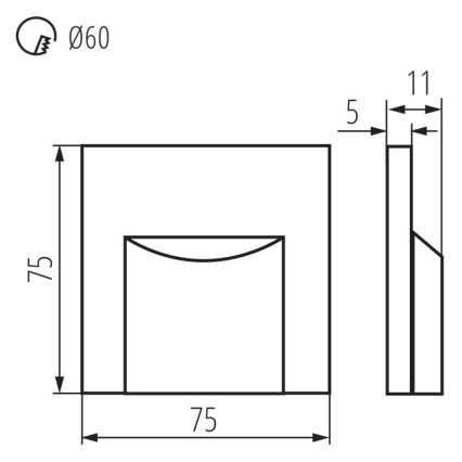 Aplica pentru scări ERINUS LED/0,8W/12V 3000K neagră