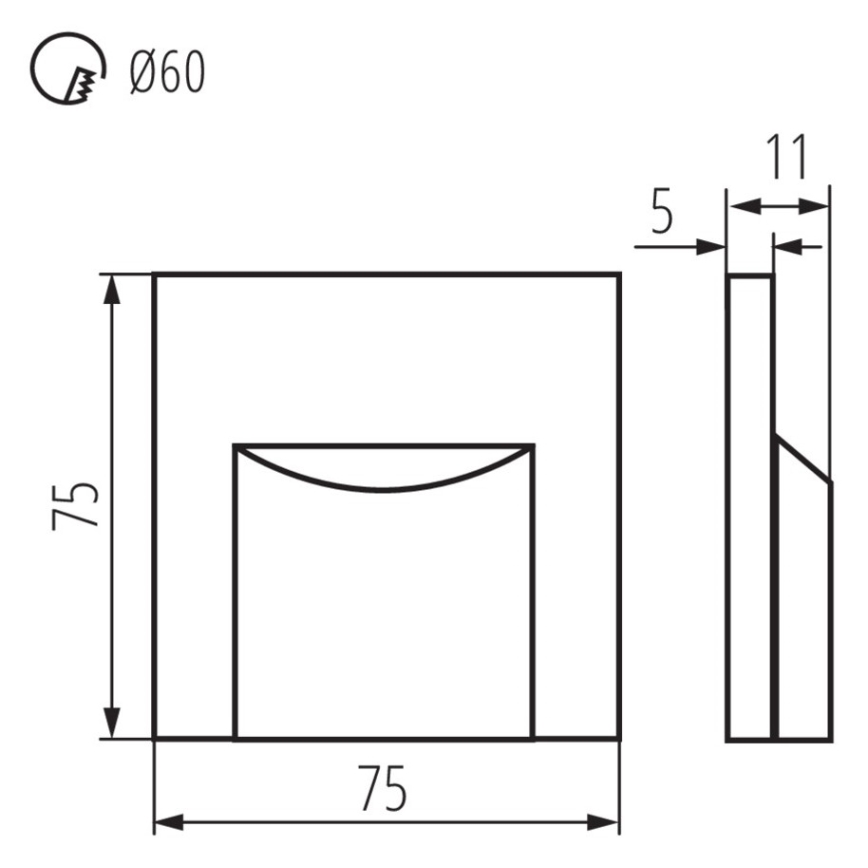 Aplica pentru scări ERINUS LED/0,8W/12V 3000K neagră