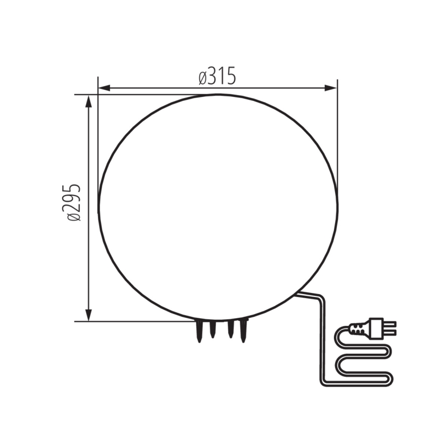 Lampă de exterior STONO, Ø 31,5 cm, 1 x E27/15W/230V, IP65