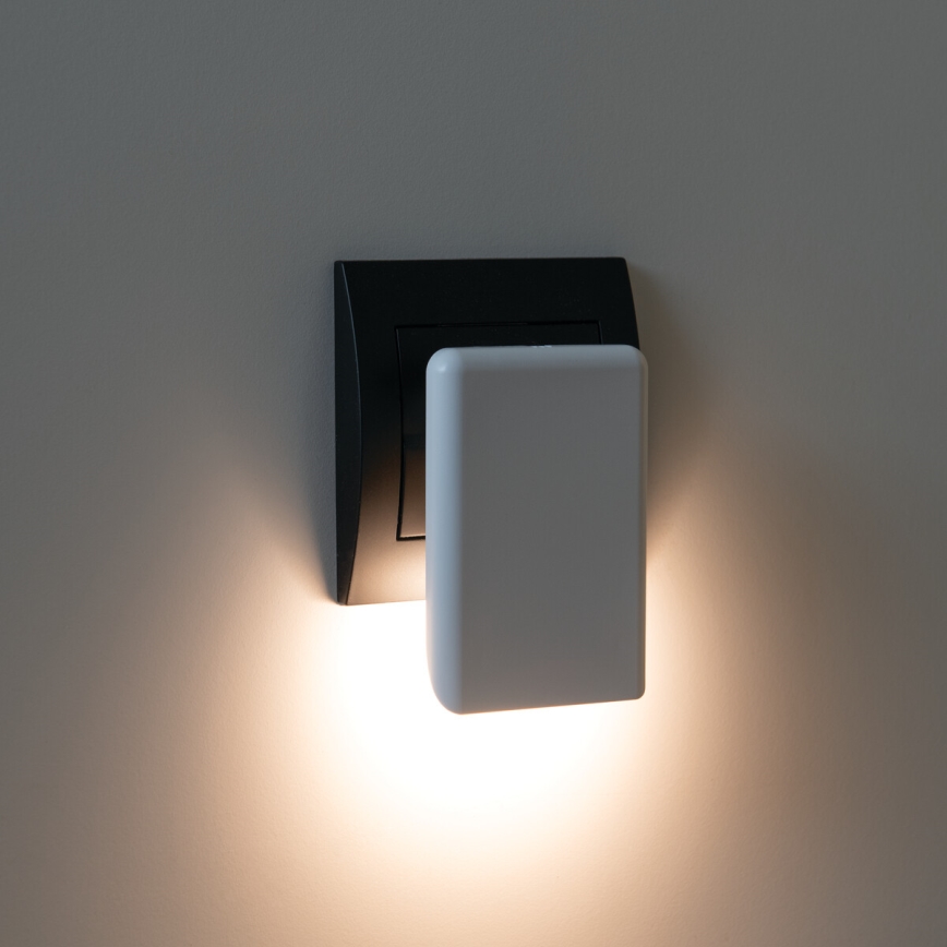 Lampă de veghe LED cu senzor de amurg pentru priză ORISA LED/0,28W/230V albă