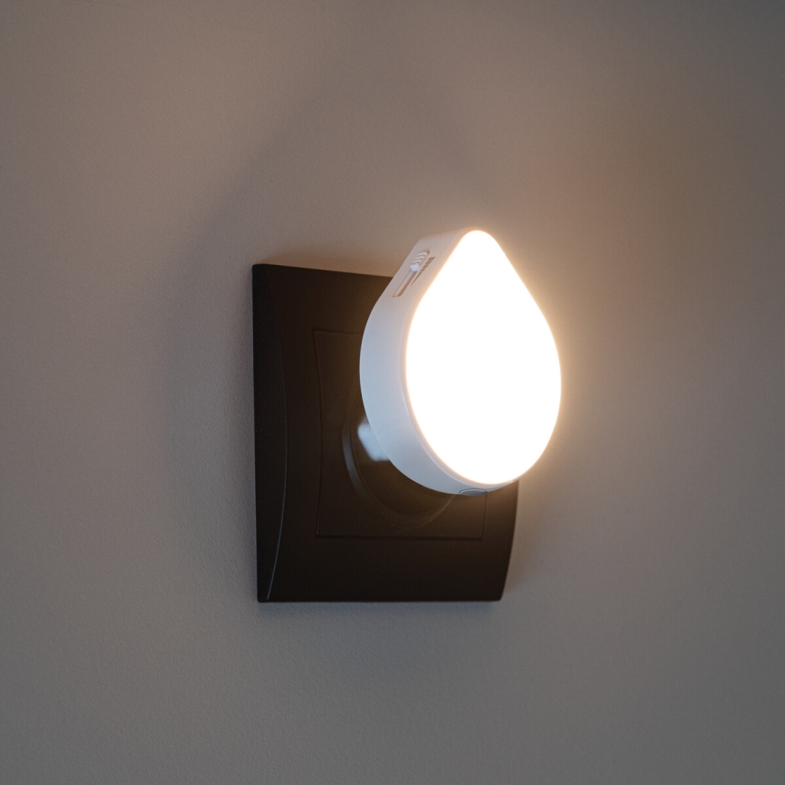 LED Lumină de veghe reglabilă cu senzor de amurg pentru priză ULOV LED/0,5W/230V albă