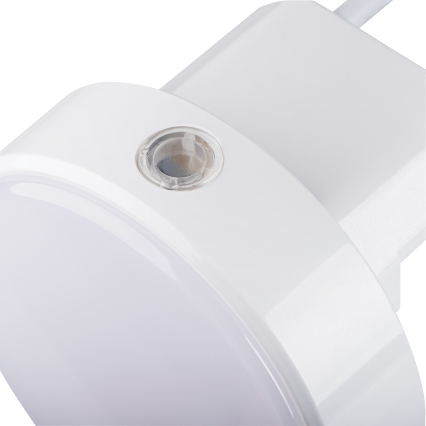LED Lumină de veghe reglabilă cu senzor de amurg pentru priză ULOV LED/0,5W/230V albă