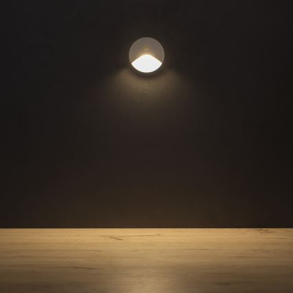 Aplica LED pentru scări EXIN cu senzor de mișcare și de amurg LED/2,5W/230V 3000K IP65 albă rotundă