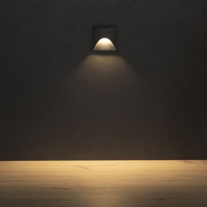 Aplică LED pentru scări EXIN, 2,5W, 230V, 3000K, IP65, antracit, pătrată