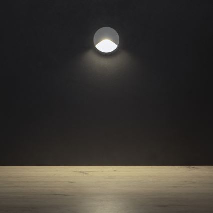 Aplica LED EXIN pentru scări, 2,5W, 230V, 4000K, IP65, alb, rotund