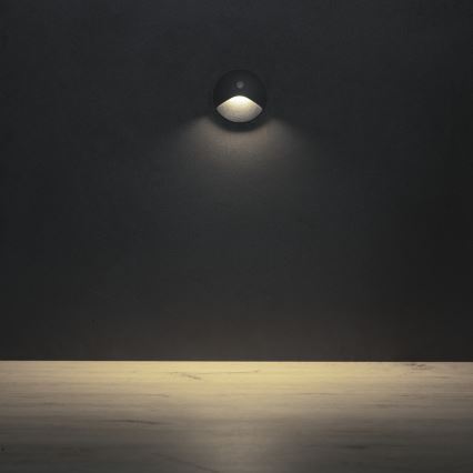 Corp de iluminat LED pentru scări cu senzor de mișcare și de amurg EXIN LED/2,5W/230V 4000K IP65 antracit rotund