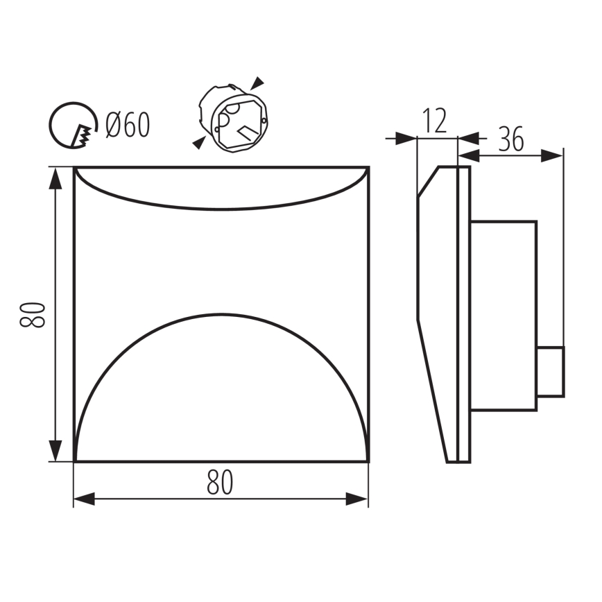 Aplica LED pentru scări EXIN LED/2,5W/230V 4000K IP65 antracit dreptunghiulară