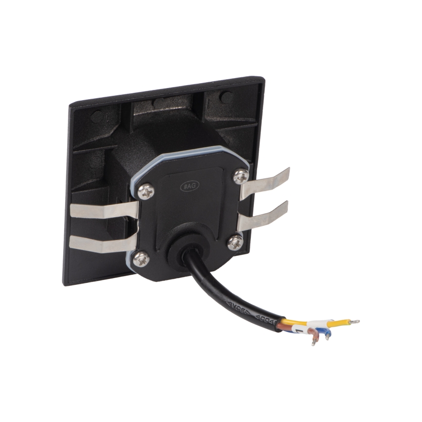 Aplica LED pentru scări EXIN, 2,5W, 230V, 4000K, IP65, negru, dreptunghiular, cu senzor de mișcare și senzor crepuscular