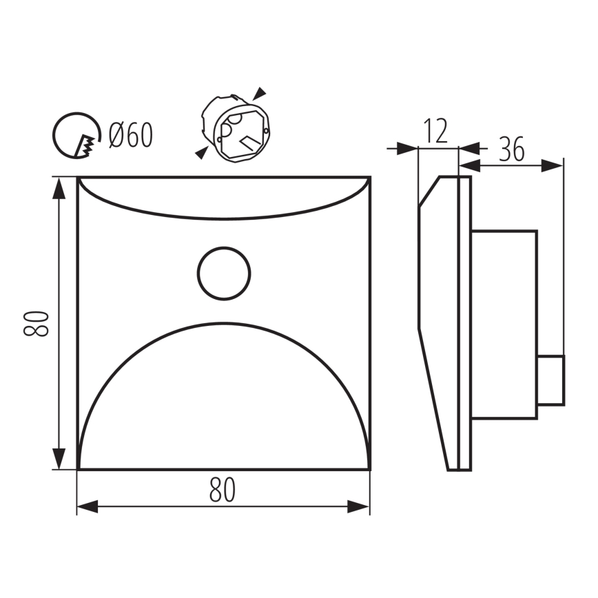 Lampă LED pentru scări EXIN cu senzor de mișcare și crepuscular LED/2,5W/230V 4000K IP65, antracit, design pătrat