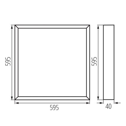 Panou LED aplicat BLINGO UAIO, 40W, 230V, 3000/4000/6500K, 60x60 cm, CRI 90, UGR19