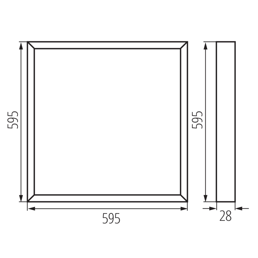 Panou LED încastrat BLINGO UAIO, 38W, 230V, 3000/4000/6500K, 60x60 cm, CRI 90, UGR19