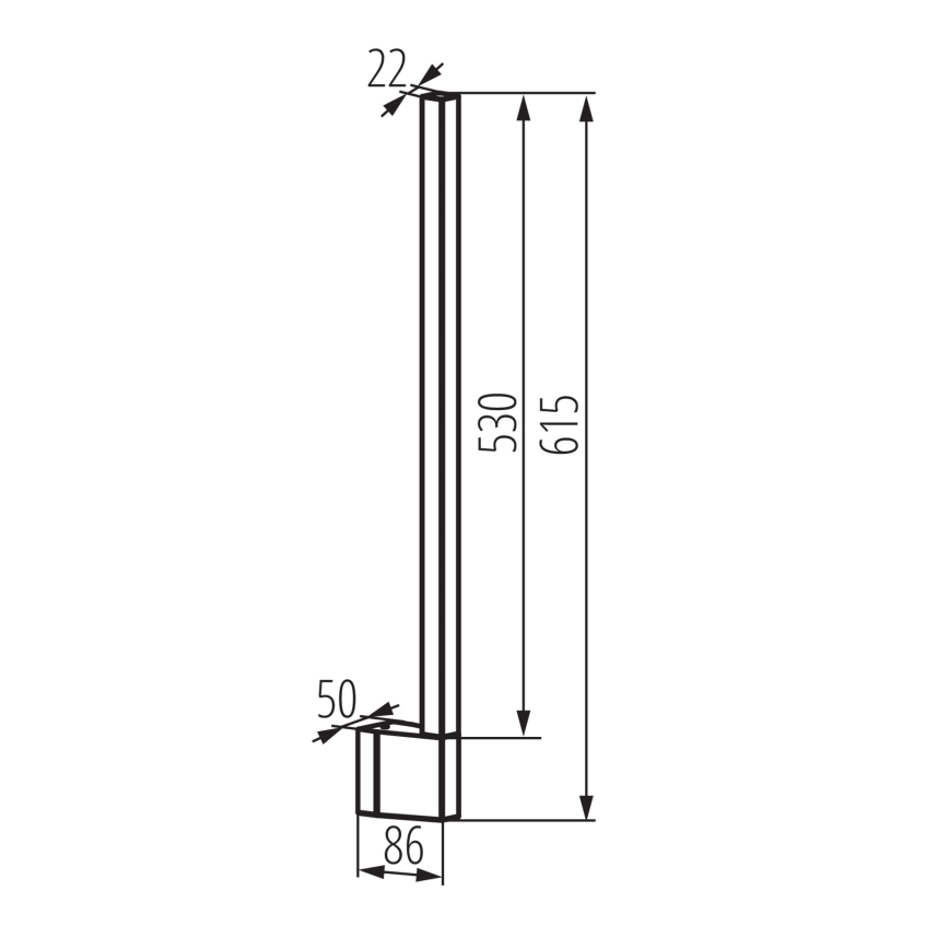 Aplică LED de exterior YALTE, 9W, 230V, 3000/4000/6500K, 61,5 cm, IP54, negru
